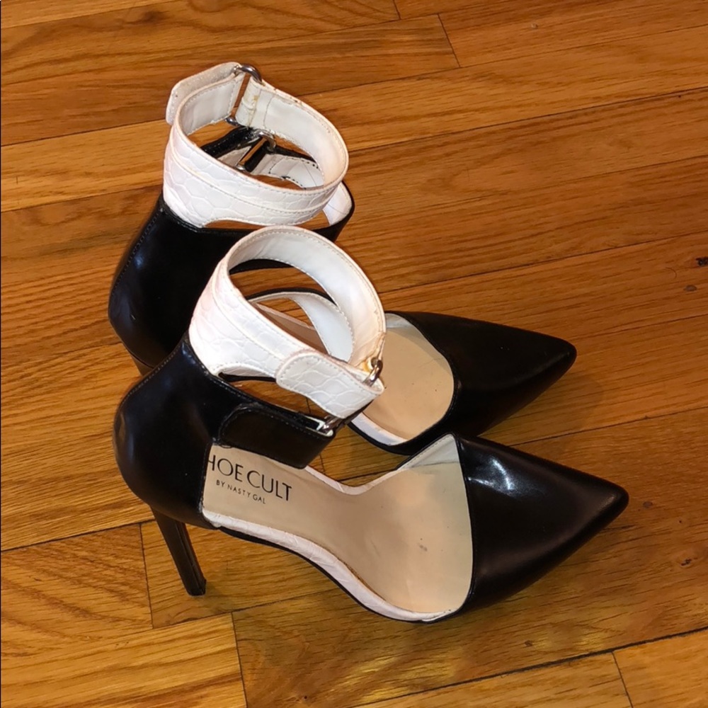 Black and white pumps